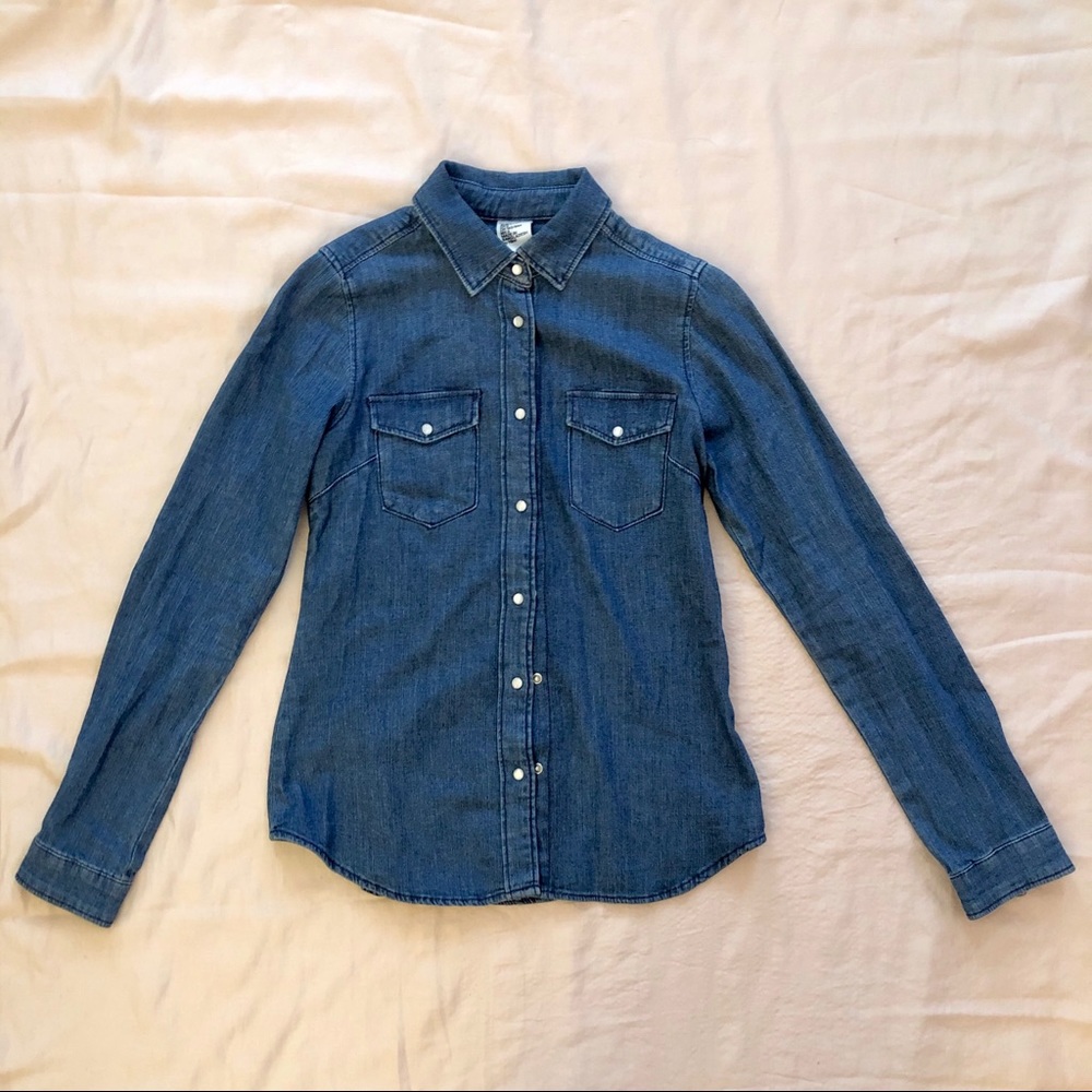 H&M Fitted Denim Shirt